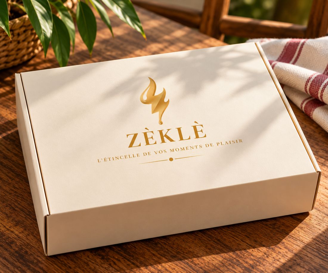 Box Zèklè fermée sur une table en bois